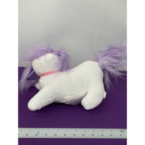 Puppy Surprise White Puppy Purple Accent Sparkly PS Pink Collar Bow Tail Three B - Picture 4 of 13